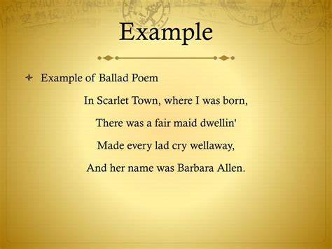 example of a ballad.